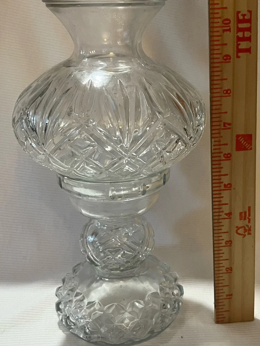 Vintage Clear Glass Cut Hurricane Fairy Lamp “Fiona”